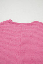 Load image into Gallery viewer, Pink Textured V Neck T Shirt and Shorts Set
