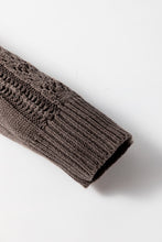 Load image into Gallery viewer, Dark Khaki Open Knit Drop Shoulder Sweater Cardigan
