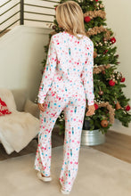 Load image into Gallery viewer, White Christmas Pattern Long Sleeve Top and Wide Leg Pants Set
