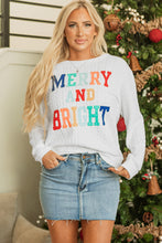 Load image into Gallery viewer, Dearlovers White Merry And Bright Cable Knit Pullover Sweatshirt
