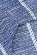Load image into Gallery viewer, Blue Striped Print V Neck Half Buttons Loose Blouse
