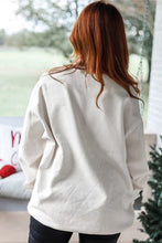 Load image into Gallery viewer, White Pearl Plaid Christmas Tree Patched Drop Shoulder Sweatshirt
