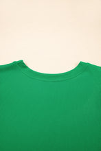 Load image into Gallery viewer, Bright Green Ribbed Pearl Beaded Puff Sleeve Top
