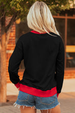 Load image into Gallery viewer, Black GAME DAY Letter Graphic Varsity Striped Detail Baggy Sweatshirt
