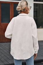 Load image into Gallery viewer, Solid Textured Flap Pocket Buttoned Shacket

