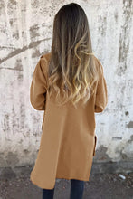 Load image into Gallery viewer, Light French Beige Solid Color Casual Zip up Hooded Coat
