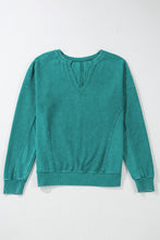 Load image into Gallery viewer, Skobeloff Solid Color Notched Neck Drop Shoulder Sweatshirt
