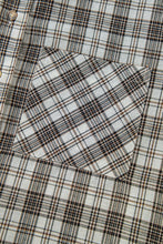 Load image into Gallery viewer, Black Checkered Print Loose Fit Buttoned Hooded Shacket
