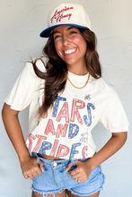 Load image into Gallery viewer, White STARS AND STRIPES Crew Neck Graphic Tee
