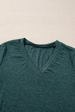 Load image into Gallery viewer, Mist Green Solid Color Long Sleeve V Neck Top
