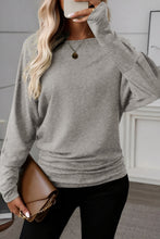 Load image into Gallery viewer, Light Grey Solid Color Extended Cuffs Long Sleeve Top
