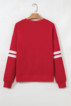Load image into Gallery viewer, Fiery Red Glitter Trim GAME DAY Letter Graphic Oversized Varsity Sweatshirt
