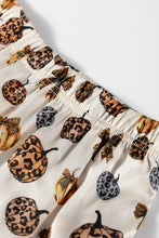 Load image into Gallery viewer, Beige Leopard Pumpkin Allover Halloween 2pcs Pajama Set
