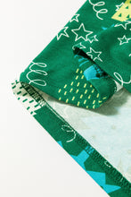 Load image into Gallery viewer, Green Christmas Tree Print V Neck Tee and Pants Lounge Set
