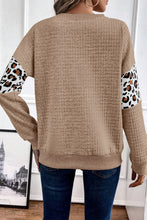 Load image into Gallery viewer, Parchment Leopard Quilted Patchwork Crew Neck Sweatshirt
