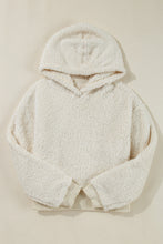 Load image into Gallery viewer, White Contrast Ribbed Edge Plush Hoodie

