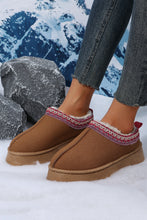 Load image into Gallery viewer, Chestnut Contrast Print Suede Plush Lined Snow Boots
