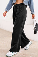 Load image into Gallery viewer, Dearlovers Black Tied Elastic High Waist Pleated Detail Solid Sweatpants
