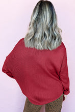 Load image into Gallery viewer, Racing Red Merry Colorful Dot Detail Christmas Drop Shoulder Sweater
