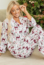 Load image into Gallery viewer, White Christmas Printed Shirt and Pants Pajama Set
