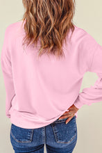 Load image into Gallery viewer, Pink Valentine LOVE Chenille Embroidered Sweatshirt
