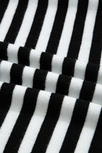 Load image into Gallery viewer, Color black Striped Panels Colorblock Sleeve Chic Sweater
