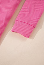 Load image into Gallery viewer, Rose Red Solid Color Textured Long Sleeve Shift Dress
