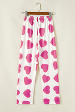 Load image into Gallery viewer, Pink Ruffled Tank Top And Heart Print Pants Lounge Set
