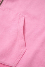 Load image into Gallery viewer, Sachet Pink Solid Color Ribbed Zip Up Drawstring Hooded Jacket
