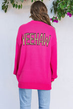 Load image into Gallery viewer, Rose Red YEEHAW Cowboy Hat Drop Shoulder Oversized Sweater
